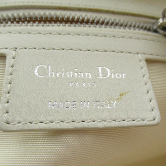 Christian Dior Logo Charm Tote Bag Coated Canvas White - Picture 5 of 8